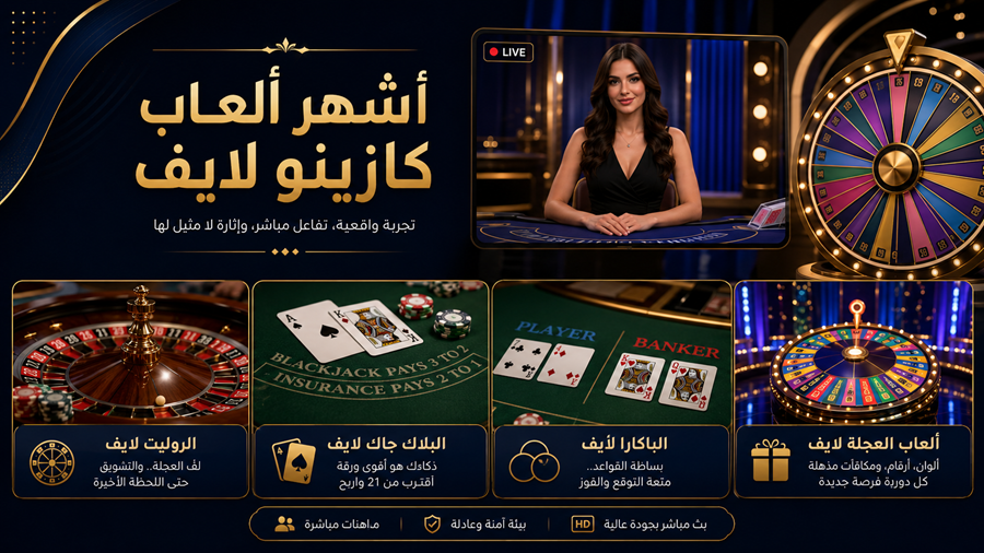 كازينو لايف: ألعاب رائعة ومتعة حصرية