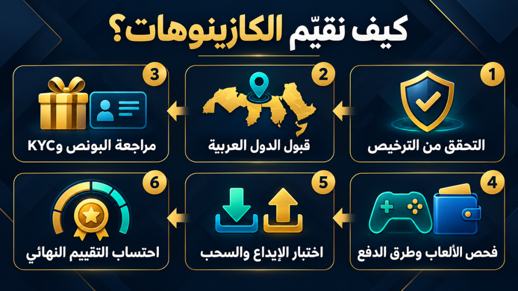 منهجية تقييم الكازينوهات في BestArabicCasinos